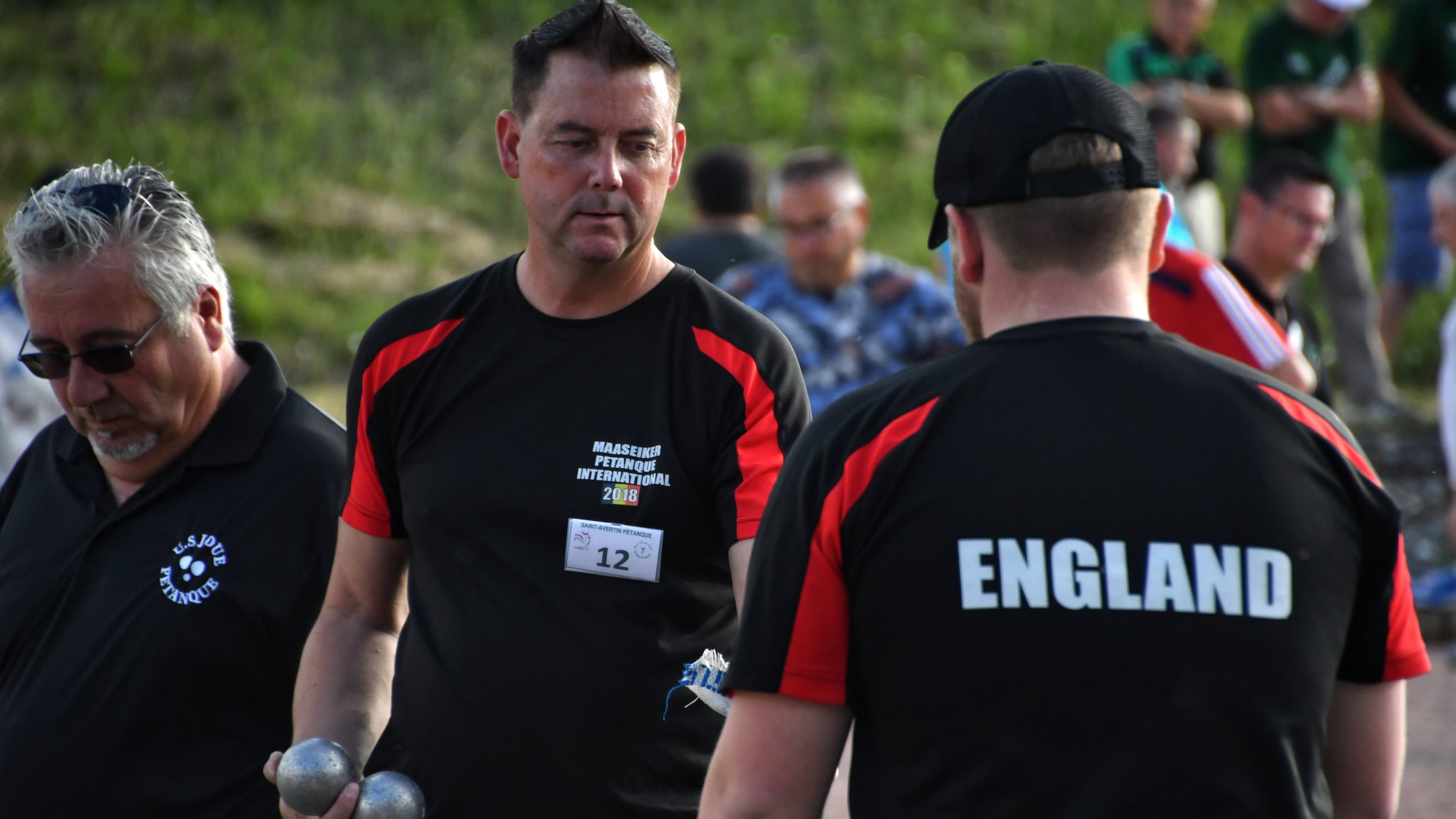 The England team Barry Wing and Jason White playing in the Pétanque Grand Prix de Saint-Avertin